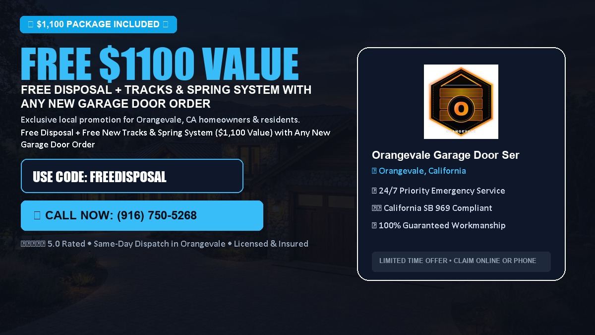 Orangevale Garage Door Service FREE Haul-Away & Heavy-Duty Tracks with New Door in Orangevale, CA